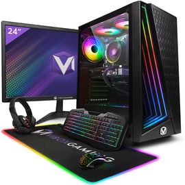 Vibox V-70 PC Gamer - 24"" Écran Pack - AMD Ryzen 5 4500 Processeur 4.1GHz - Nvidia GTX 1660 Super 6Go - 16Go RAM - 480Go SSD - Windows 11 - WiFi