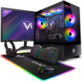 Vibox I-96 PC Gamer - 22"" Écran Pack - Quad Core AMD Ryzen 3200G Processeur 4GHz - Radeon Vega 8 Graphique - 8Go RAM - 480Go SSD - Linux OS - WiFi