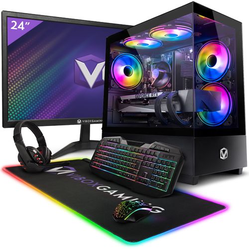VIBOX III-188 PC Gamer - 24"" Écran Pack - 8 Core Intel i7 11700 Processeur 4.8GHz - Nvidia RTX 4070 Super OC 16Go - 32Go RAM - 1To NVMe M.2 SSD - 700W PSU - Windows 11 - WiFi