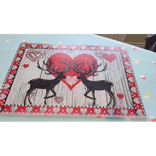 Tableau verre cerfs