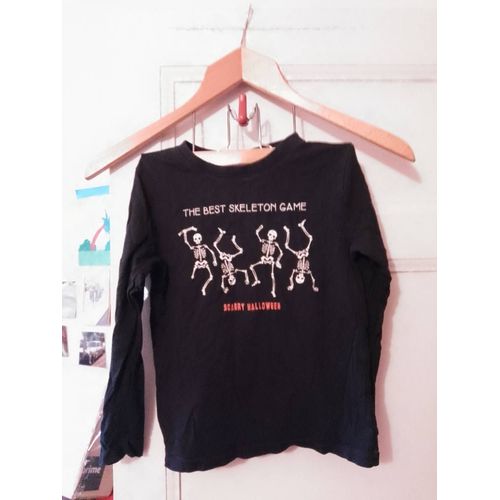 Tee-Shirt Noir Imprimé Blanc 6 Ans Kiabi.