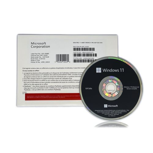 Windows 11 Pro 100% Francais Avec Dvd Scellé Pro + Clé De Licence