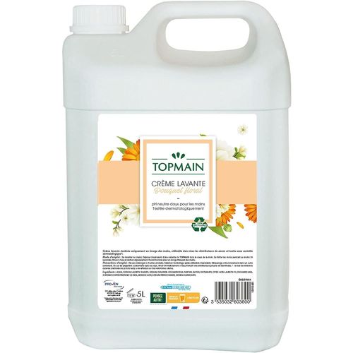 Topmain Bidon De 5 Litres De Savon Crème Lavante Liquide Parfum Floral 
