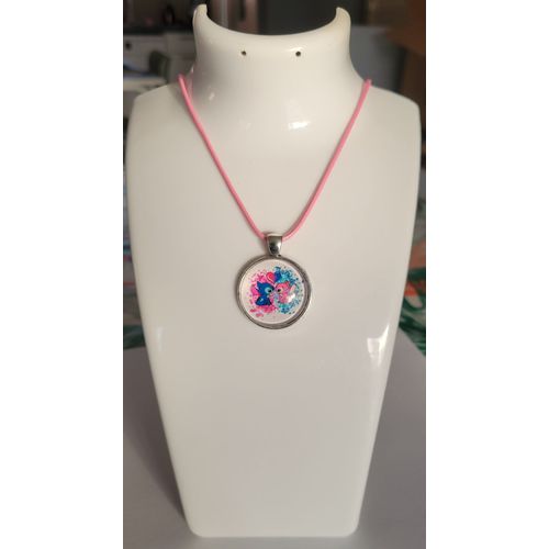Collier Stitch Et Angel Cordon Rose