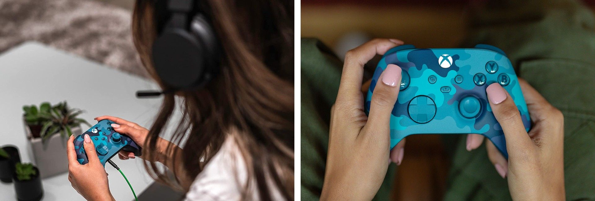 Manette sans fil Xbox mineral camo bleue image 1 | Rakuten