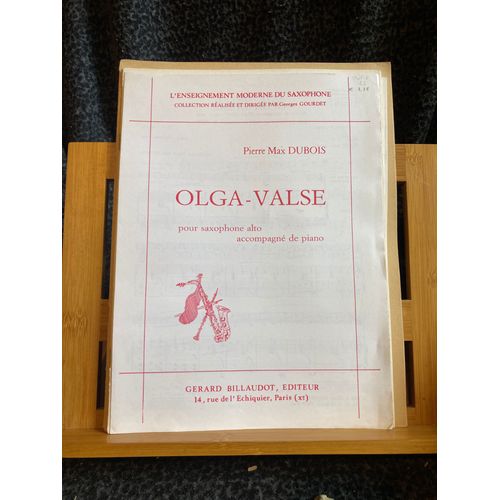 Pierre Max Dubois Olga Valse Pour Saxophone Alto Et Piano Partition Billaudot