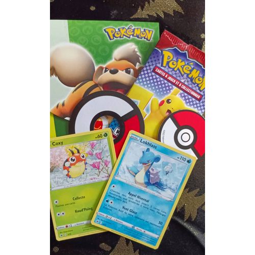 Lot De 2 Cartes Pokémon Mcdo 2022 Lokhlass Et Coxy, Avec Boîte De Jeu Mcdo