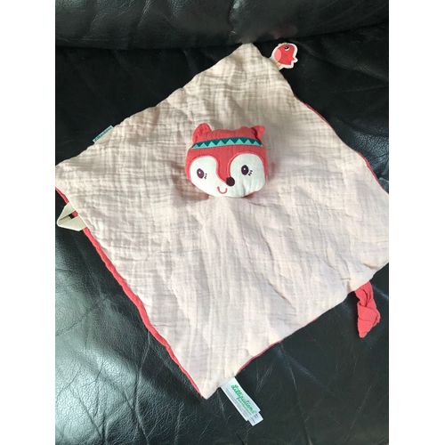 Doudou Plat Renard Lilliputiens Rouge 