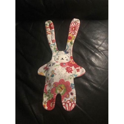 Doudou Lapin Rose Catimini Papillon Blanc Fleurs