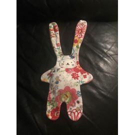 Doudou Lapin Rose Catimini Papillon Blanc Fleurs