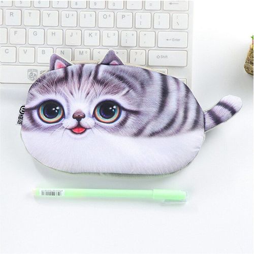 Étui À Crayons En Flanelle Pour Enfants, 1 Pièce, Jolie Boîte À Crayons, Sac De Rangement, Joli Chat, Papeterie'étudiant, Fournitures Scolaires Et De Bureau, Cadeau