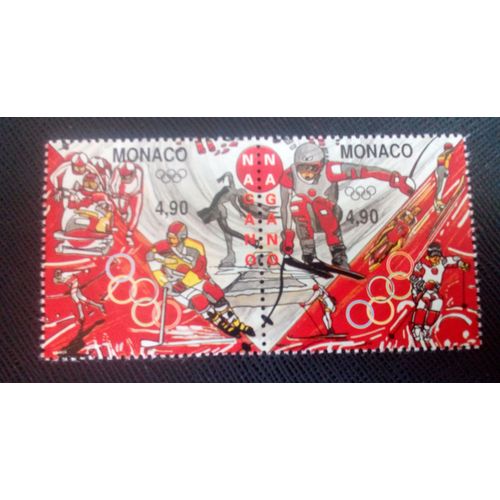 Timbre Monaco Y T 2142 / 2143 Série: Jeux Olympiques D'hiver 1998 - Nagano 1997 ( 031006 )