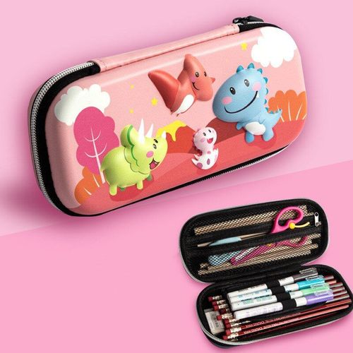 Jolie Boîte À Crayons 3d, Étui À Crayons Avec Animaux De Dessin Animé, Étui À Crayons Pour Filles, Boîte De Rangement De Fournitures Scolaires Pour Enfants