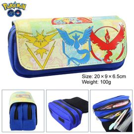 Pochette À Crayon À Double Fermeture Éclair, Porte Monnaie Pokemon, Grande Capacité, Double Couche, Boîte De Papeterie Anime, Fournitures Scolaires