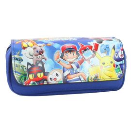 Pochette À Crayon À Double Fermeture Éclair, Porte Monnaie Pokemon, Grande Capacité, Double Couche, Boîte De Papeterie Anime, Fournitures Scolaires