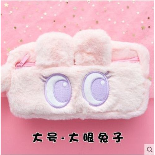 Lapin - Sac À Crayons En Peluche Animal Mignon Lapin Panda Kawaii, Pochette À Crayons De Grande Capacité Pour Étudiant, Étui À Stylos, Fournitures Scolaires