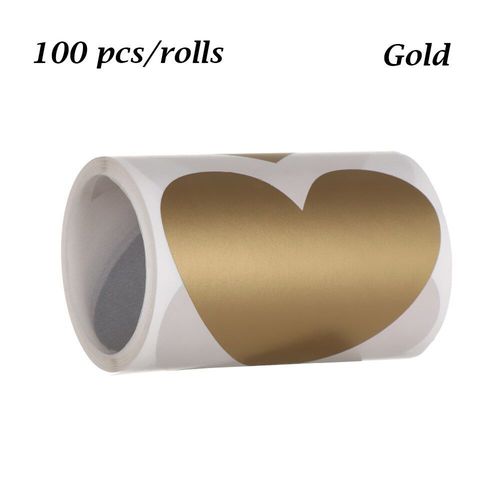 Étiquettes Autocollantes À Gratter En Forme De C¿Ur, 100 Pièces/Rouleau, Papier Adhésif, Pour Fête, Jeu, Code Secret, Couverture, Carte