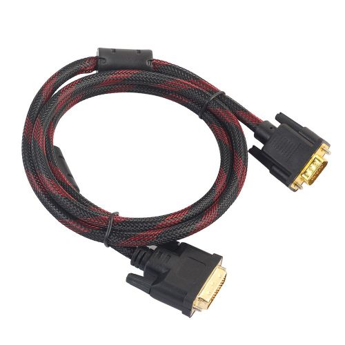 Câble DVI mâle vers VGA mâle de 1.4m, cordon de connexion DVI-I 24 + 5 tours vers VGA, ligne vidéo DVI-I vers VGA, pour HDTV, DVD, ordinateur portable