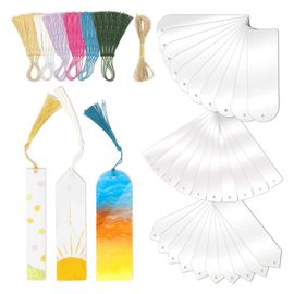 Ensemble De Marque-Pages En Acrylique Vierge, Lot De 30 Pièces De Marque-Pages Transparents En Forme De Fleur, Marque-Pages Vintage Style Mini-Livre