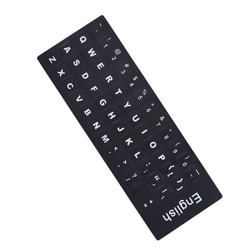 Anglais clavier remplacement autocollants blanc sur noir tout PC ordinateur portable
