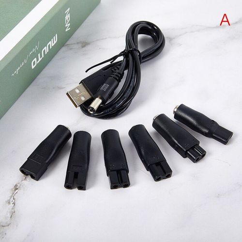 Convertisseur de câble de chargeur USB cc pour rasoir et tondeuse à cheveux, alimentation de 5,5x2.1mm mâle à queue C8 femelle
