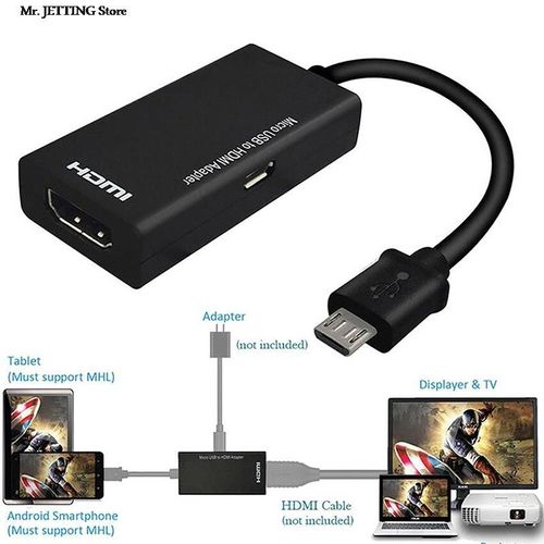 Adaptateur Micro USB 2.0 MHL vers HDMI, câble compatible HD 1080P, pour Android, Samsung, HTC, LG, convertisseur Mini Micro USB