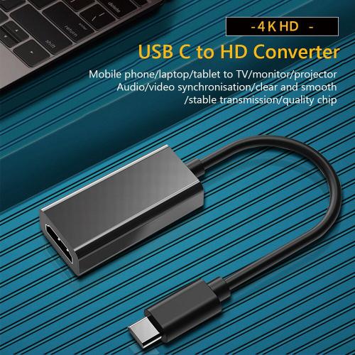 Câble Ultra HD 4k USB 3.1 10Gbps vers HDMI, convertisseur adaptateur HDTV pour Samsung MacBook Chromebook ASUS tablette