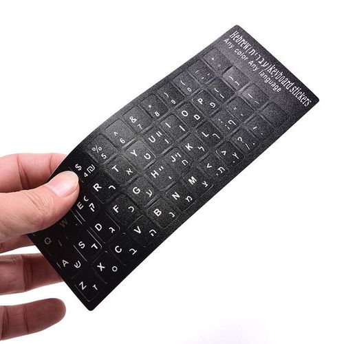 18x6.5cm lettres blanches hébraïques clavier disposition autocollants bouton lettres Alphabet ordinateur portable ordinateur de bureau clavier Film protecteur