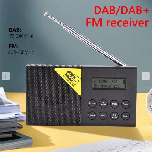 Radio numérique Portable Bluetooth 5.0 récepteur DAB/DAB + et FM réveil Rechargeable lecteur avec antenne télescopique