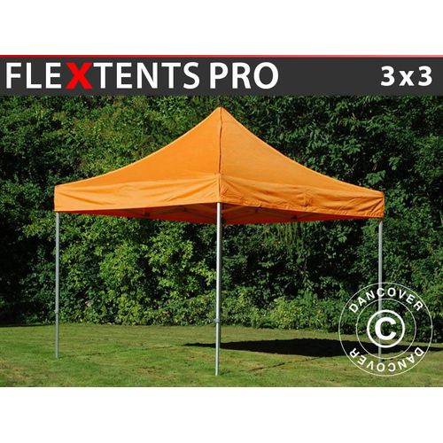 Tente Pliante Chapiteau Pliable Tonnelle Pliante Barnum Pliant Flextents Pro 3x3m Orange