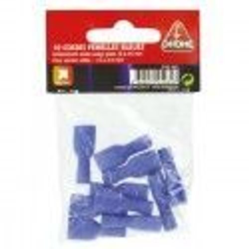 Lot 10 cosse clip isolé femelle section 1.5 à 2.5 mm² ° 6.35 mm bleu DHOME
