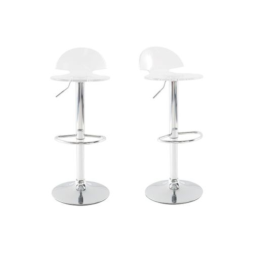 Tabourets De Bar Design Plexiglas Transparent (Lot De 2) Orion