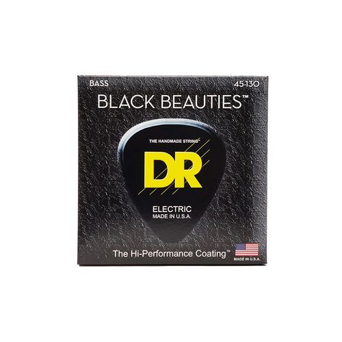 Dr Bkb5-130 - Black Beauties - Black, Jeu Guitare Basse, 5 Cordes Medium À Heavy 45-130