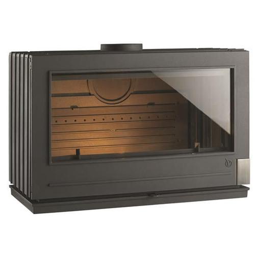 Poêle à bois PRESTON - 12 kW - Rdt: 75% - B. 80 cm - 100% fonte - Anthracite