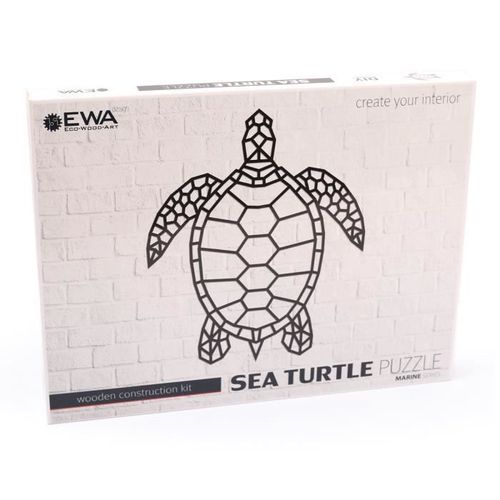 Puzzle Mural En Bois - Tortue 84 Cm - Ewa - Abstrait - Moins De 100 Pièces