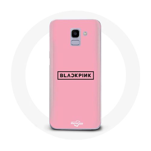 Coque Pour Samsung Galaxy A6 2018 Blackpink Groupe De K-Pop Logo Fond Rose