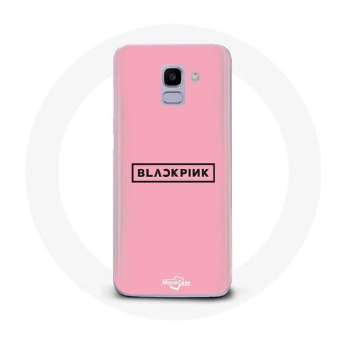 Coque Pour Samsung Galaxy J6 2018 Blackpink Groupe De K-Pop Logo Fond Rose