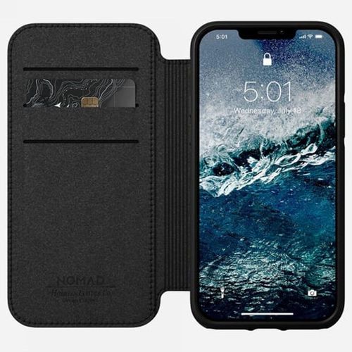 Etui Folio Nomad Rugged Cuir Noir Iphone 12/12 Pro