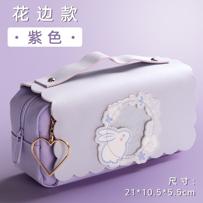 Lapin Violet - Sac  Crayons Sakura En Cuir Pu, tui  Stylo...
