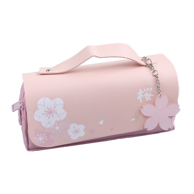 Lapin Rose - Sac  Crayons Sakura En Cuir Pu, tui  Stylos,... - 2