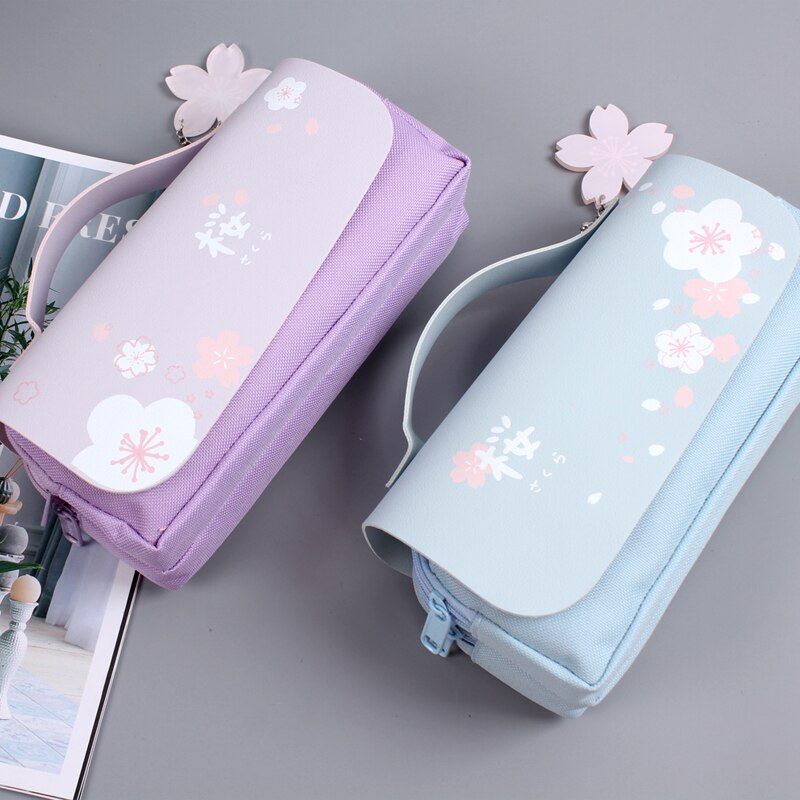 Lapin Rose - Sac  Crayons Sakura En Cuir Pu, tui  Stylos,... - 4