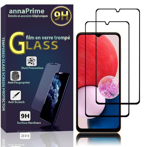 Lot / Pack De 2 Films Verre Trempé Pour Samsung Galaxy A13 Lte 4g 6.6" De Protection D'écran - Couleur Noir