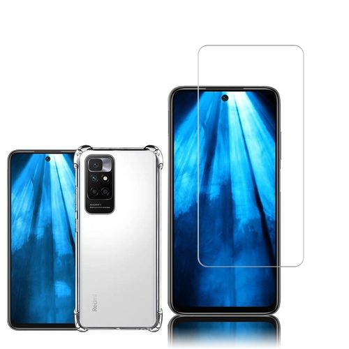 Coque Silicone Tpu Souple Pour Xiaomi Redmi 10 Prime 6.5" Anti-Choc Ultra Résistant Avec Coins Renforcés - Transparent + 1 Film Verre Trempé - Transparent