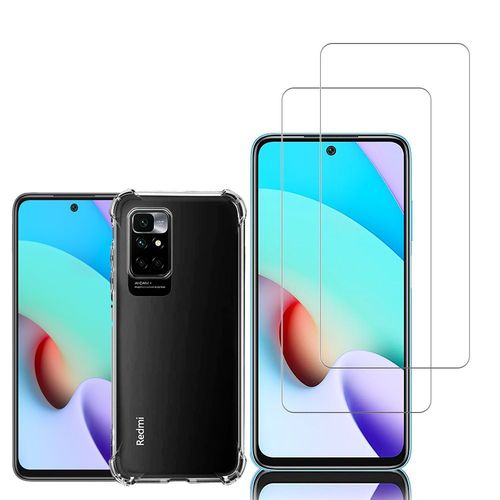 Coque Silicone Tpu Souple Pour Xiaomi Redmi 10 Prime 2022 6.5" Anti-Choc Ultra Résistant Avec Coins Renforcés - Transparent + 2 Films Verre Trempé - Transparent
