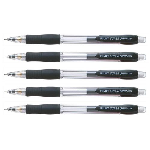 Pilot Lot De 5 Porte-Mines Super Grip H-185sl 0,5 Mm Corps Noir