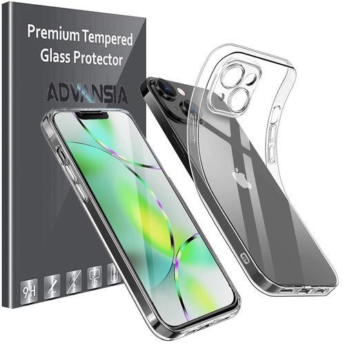 Advansia Coque Housse Etui Pour Iphone 14 Plus Transparent Silicone