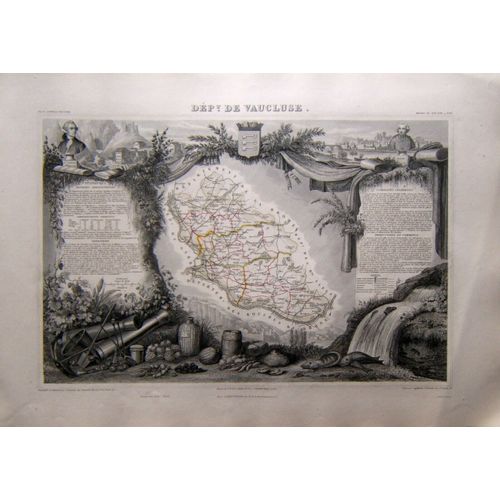 (Levasseur) Grande Carte Département Du Vaucluse.1852 Provence Tbe