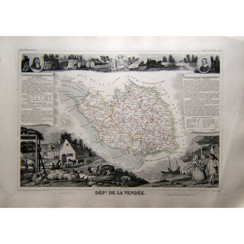 (Levasseur) Grande Carte Département De La Vendée.1852 Pays De La Loire Tbe