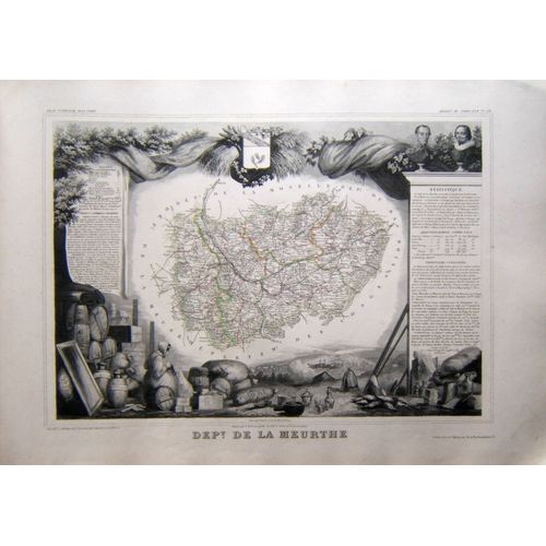(Levasseur) Grande Carte Département De La Meurthe.1852 Grand-Est Tbe