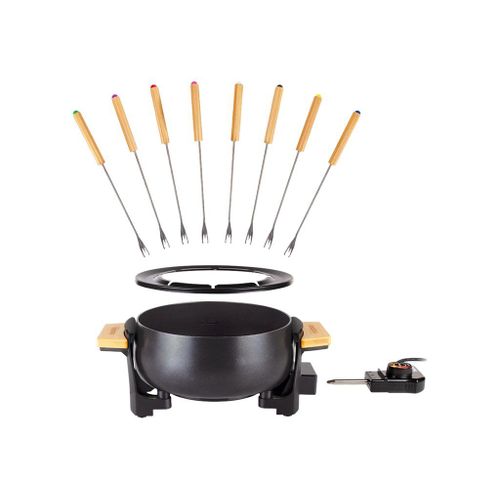 Tristar FO-1108 Bamboo - Fondue - 1.5 litres - 1 kWatt - noir mat/bambou